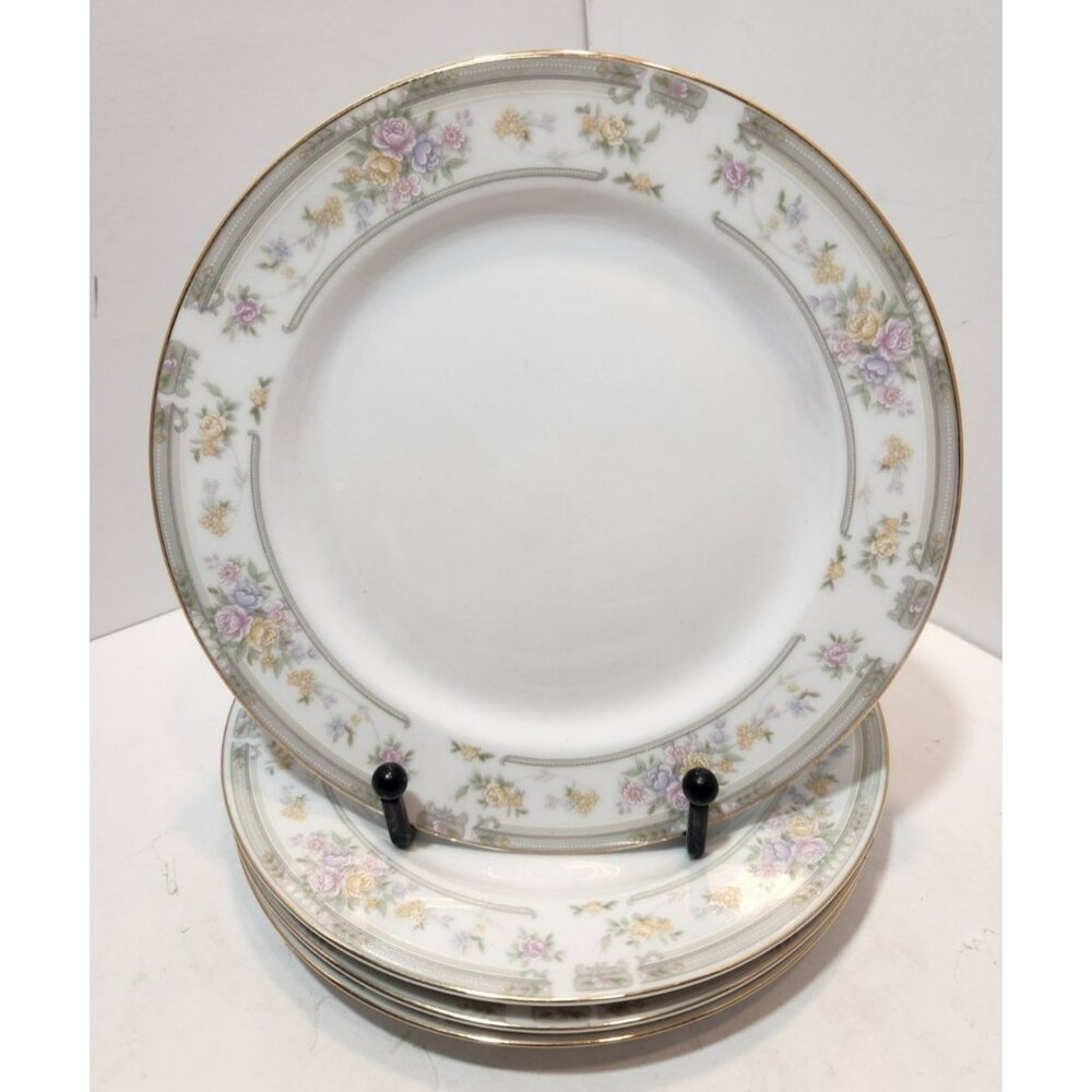 Farberware Southampton XL Excel Salad Plates 223 Set Of 4 Floral Gold Trim